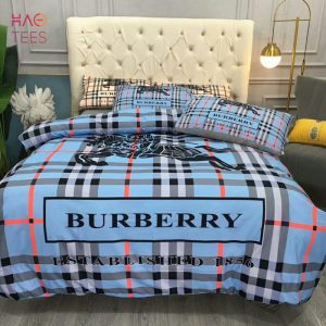 AVAILABLE Burberry Established 1856 Mix Blue Duvet Cover Luxury Color Bedding Set