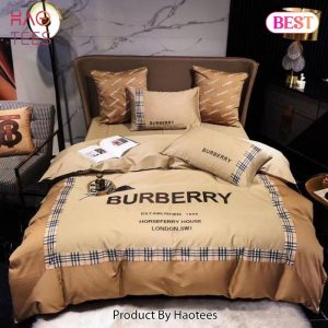 Burberry Brown Luxury Fashion Brand Bedding Set