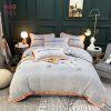 Burberry Simple Light Gray Luxury Brand Bedding Set Limited Edition