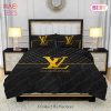 Buy Black Veinstone And Gold Louis Vuitton Bedding Sets Bed Sets