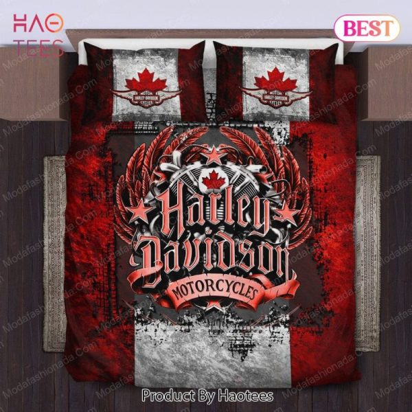 Buy Canadian Flag Harley Davidson Motorcycles Bedding Sets Bed Sets