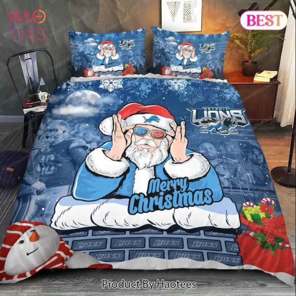 Buy Detroit Lions Christmas Santa Claus Bedding Sets Bed Sets