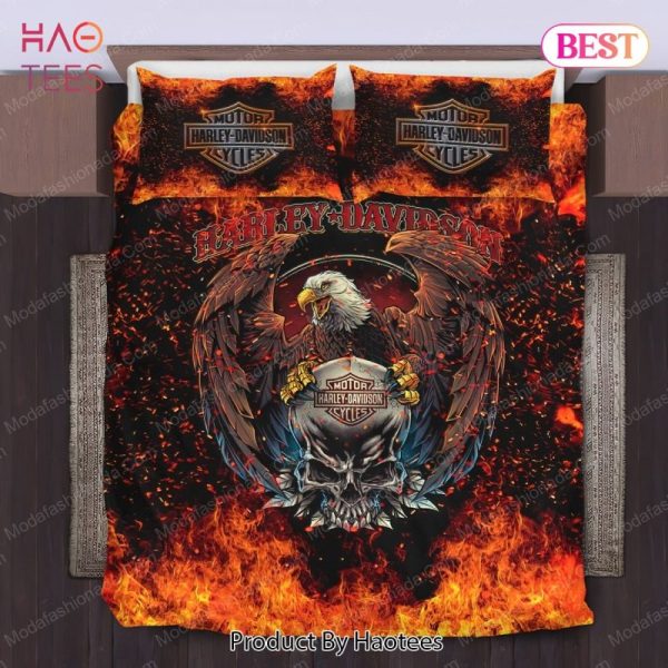 Buy Fire Eagle With Skull Harley Davidson Bedding Sets Bed Sets