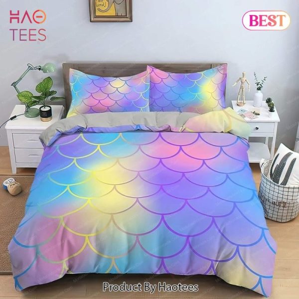 Buy Fish Scales Mermaid Gradient Colors Toddler Bedding Sets Bed Sets