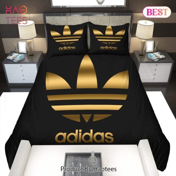 Buy Gold Adidas Logo Bedding Set Bed Sets