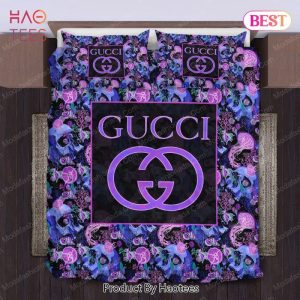 Buy Gucci Pattern Violet Skull Bedding Sets Bed Sets