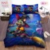 Buy Halloween Witch Flying On Magic Broom Cat Animal 255 Bedding Set Bed Sets