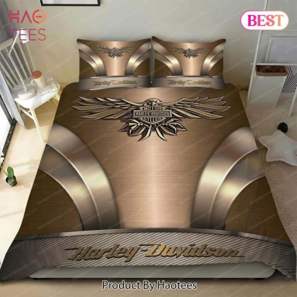 Buy Harley Davidson Eagle Brown Background Motorcycles Logo Moto 28 Bedding Set Bed Sets