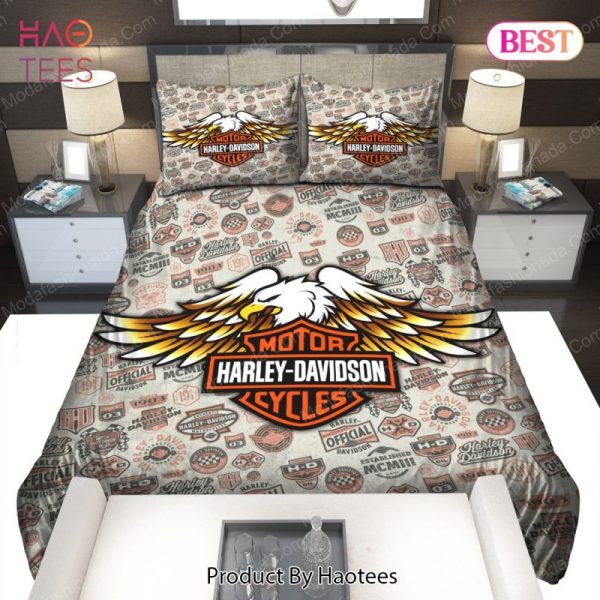 Buy Harley-Davidson Logo With Eagle Bedding Sets Bed Sets