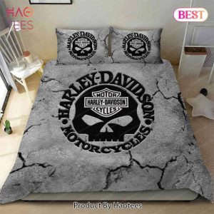 Buy Harley Davidson With Skull Motorcycles Logo Broken Wall Background 96 Bedding Set Bed Sets