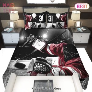 Buy Ice Hockey Goalie Catching Puck Personalized Custom Name & Number Sport 21 Bedding Set Bed Sets