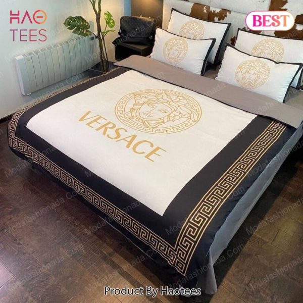 Buy Luxury Versace White Yellow Logo Brands 13 Bedding Set Bed Sets