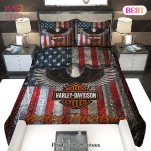 Buy Proud American Flag Eagle Harley Davidson Bedding Sets Bed Sets