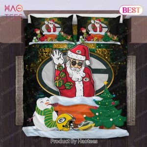 Buy Santa Claus NFL Green Bay Packers Christmas Bedding Sets Bed Sets