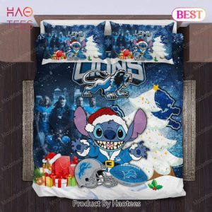 Buy Stitch NFL Detroit Lions Christmas Bedding Sets Bed Sets