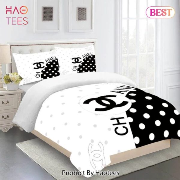 Chanel Black White Luxury Brand Bedding Set Duvet Cover Home Decor