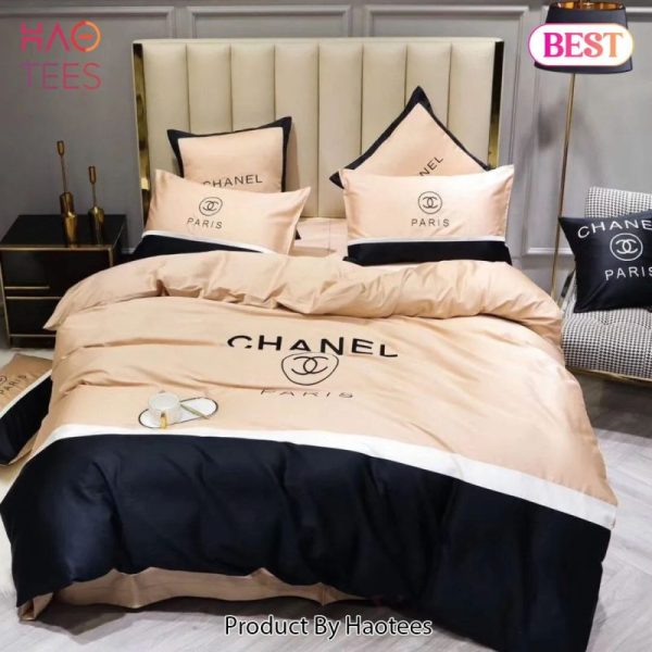 Chanel Paris Cream Luxury Brand Premium Bedding Set Duvet Cover Home Decor