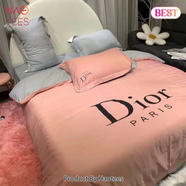 Christian Dior Paris Pinky Luxury Brand Premium Bedding Set Bedspread Duvet Cover Set Home Decor