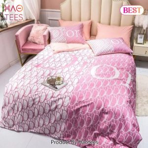 Christian Dior Pink Luxury Brand Premium Bedding Set Bedspread Duvet Cover Set Home Decor