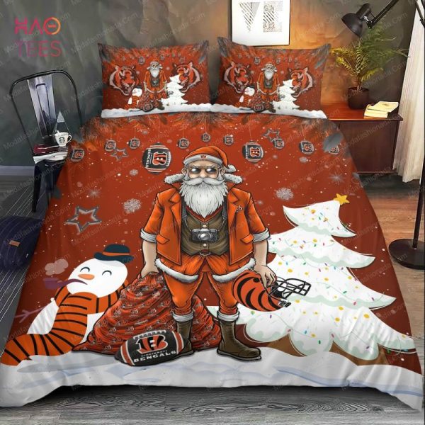 Cincinnati Bengals Christmas Santa Claus Bedding Sets