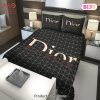 Dior Black Fashion Luxury Brand Premium Bedding Set Home Decor