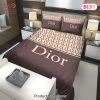 Dior Brown Fashion Luxury Brand Premium Bedding Set Home Decor