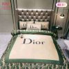 Dior Green Logo Luxury Brand Bedding Set Home Decor