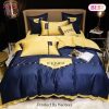 Fendi Blue Yellow Luxury Brand Premium Bedding Set Bedspread Duvet Cover Set Home Decor