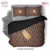 Fendi Chic Lady Luxury Logo Fashion Brand Premium Bedding Set Home Decor