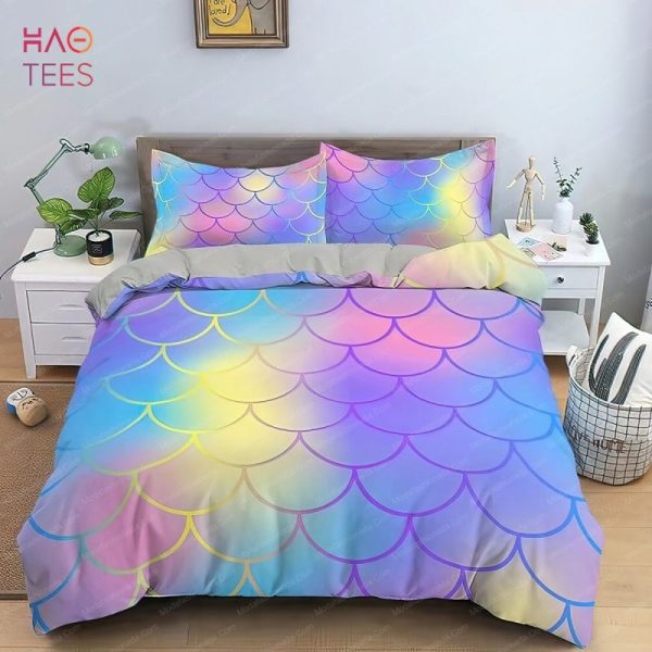 Fish Scales Mermaid Gradient Colors Toddler Bedding Sets