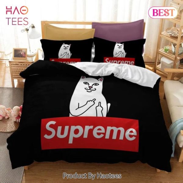 Funny Supreme Cat Luxury Brand Bedding Set Bedspread Duvet Cover Set Home Decor