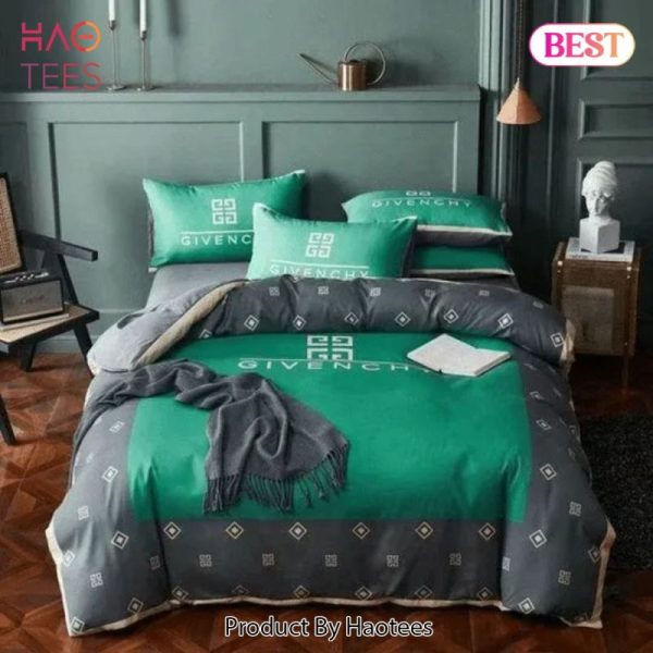 Givenchy Green Luxury Brand Bedding Set Bedspread Duvet Cover Set Home Decor