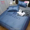 Givency Blue Logo Luxury Brand Bedding Set Home Decor