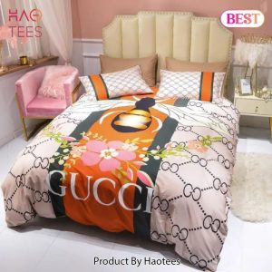 Gucci Bee Flower Bedding Sets Quilt Sets Duvet Cover Luxury Brand Bedding Decor