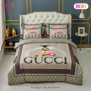 Gucci Bee Flower Luxury Brand High-End Bedding Set Home Decor