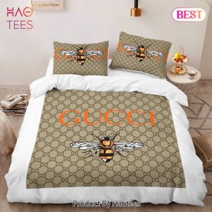 Gucci Bee Hot Fashion Logo Premium Luxury Brand High-End Bedding Set LV Home Decor