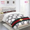 Gucci Bee Red Green White Fashion Logo Limited Luxury Brand Bedding Set Home Decor