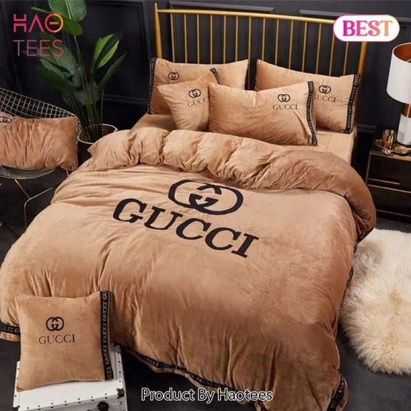 Gucci Brown Limited Luxury Brand High-End Bedding Set Home Decor