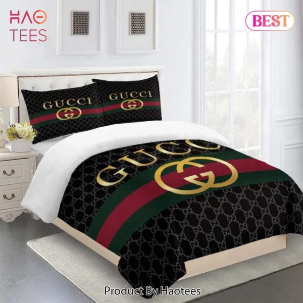 Gucci Brown Premium Limited Luxury Brand Fashion Bedding Set Home Decor