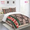 Gucci Brown Premium Luxury Brand Fashion Bedding Set Home Decor