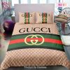 Gucci Brown Stripe Luxury Brand High-End Bedding Set Home Decor – EY91