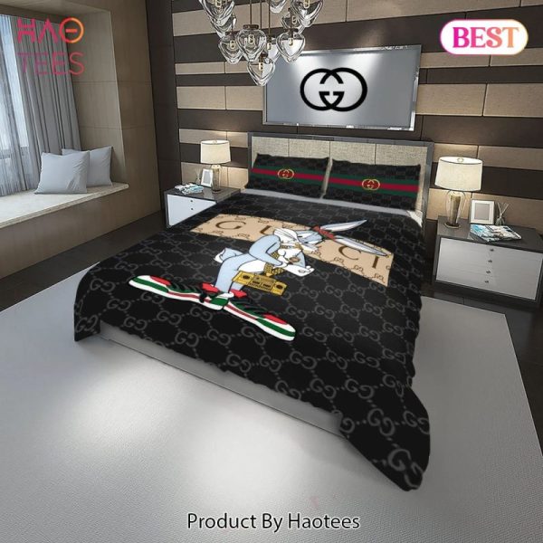 Gucci Bugs Bunny Radio Fashion Logo Luxury Brand Bedding Set Home Decor