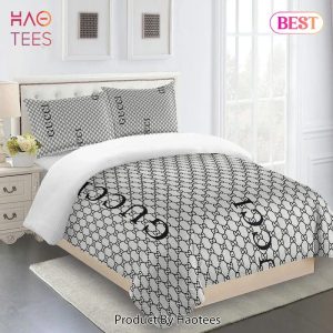 Gucci Grey Premium Luxury Brand Fashion Limited Bedding Set Home Decor