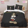 Gucci Mickey Black Limited Luxury Brand High-End Bedding Set Home Decor