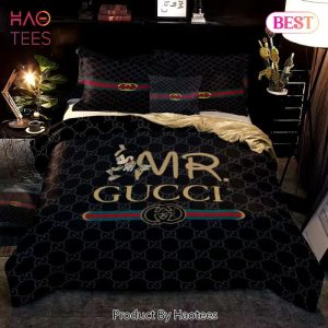 Gucci Mr Mickey Fashion Logo Luxury Brand Premium Bedding Set Home Decor