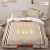 Gucci Yellow Luxury Brand High-End Bedding Set Home Decor