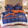 Hermes Blue Logo Luxury Brand Bedding Set Duvet Cover Home Decor