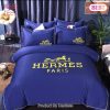 Hermes Blue Luxury Brand Bedding Set Bedspread Duvet Cover Set Home Decor