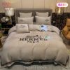 Hermes Light Brown Luxury Brand Premium Bedding Set Bedspread Duvet Cover Set Home Decor