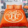 Hermes Orange New Luxury Fashion Brand Bedding Set Bedspread Duvet Cover Set